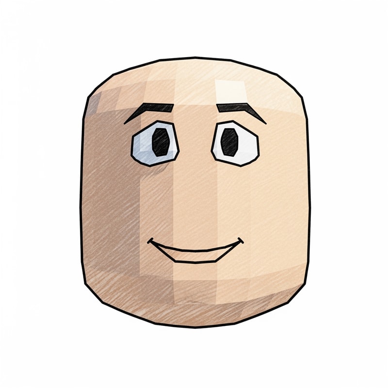 make a roblox face with only mouth and eyes with a low poly style make it look hand drawn with a white background make it a male no hair