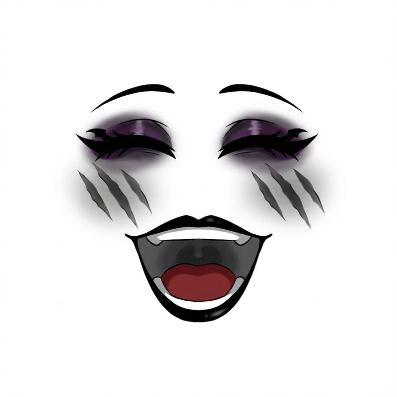 make this face with a goth style keep the original style add coloring/shading if seen necessary