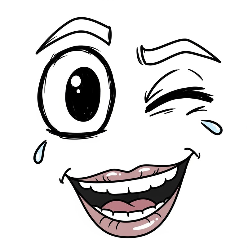 make a roblox face with only mouth and eyes with y2k aesthetic make it look hand drawn with a white background make it a male