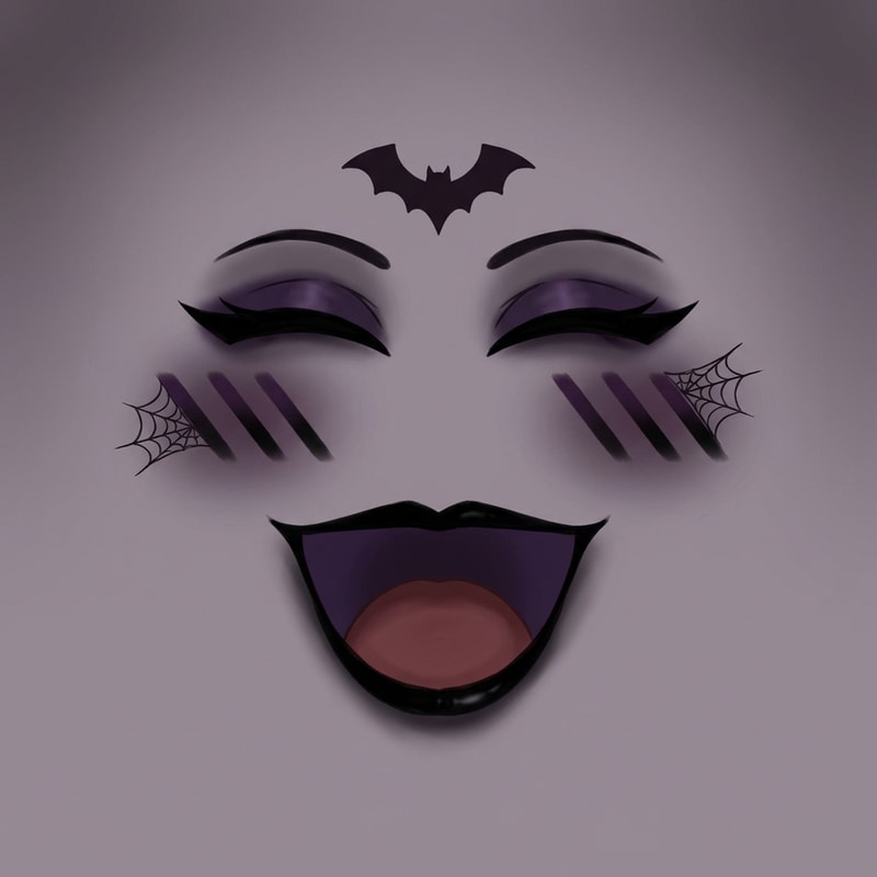 make this face with a goth style keep the original style add coloring/shading if seen necessary