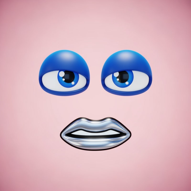 make a roblox face with only mouth and eyes with y2k aesthetic