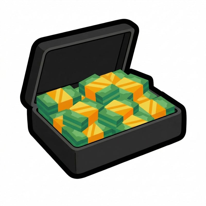 make the briefcase face the camera and remove the grey in the front of the briefcase and upscale the image quality DO NOT CHANGE ANYTHING ELSE (upscale meaning increase resolution)