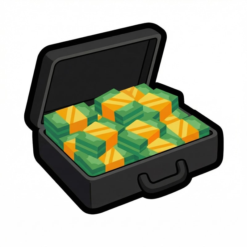 make the briefcase face the camera and remove the grey in the front of the briefcase and upscale the image quality DO NOT CHANGE ANYTHING ELSE (upscale meaning increase resolution)