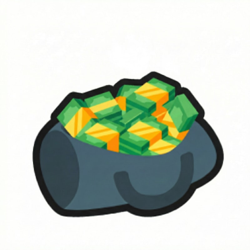 remove the +25K also make the duffle bag look slightly more full of money  DO NOT CHANGE ANYTHING ELSE, ALSO MAKE THE BG WHITE