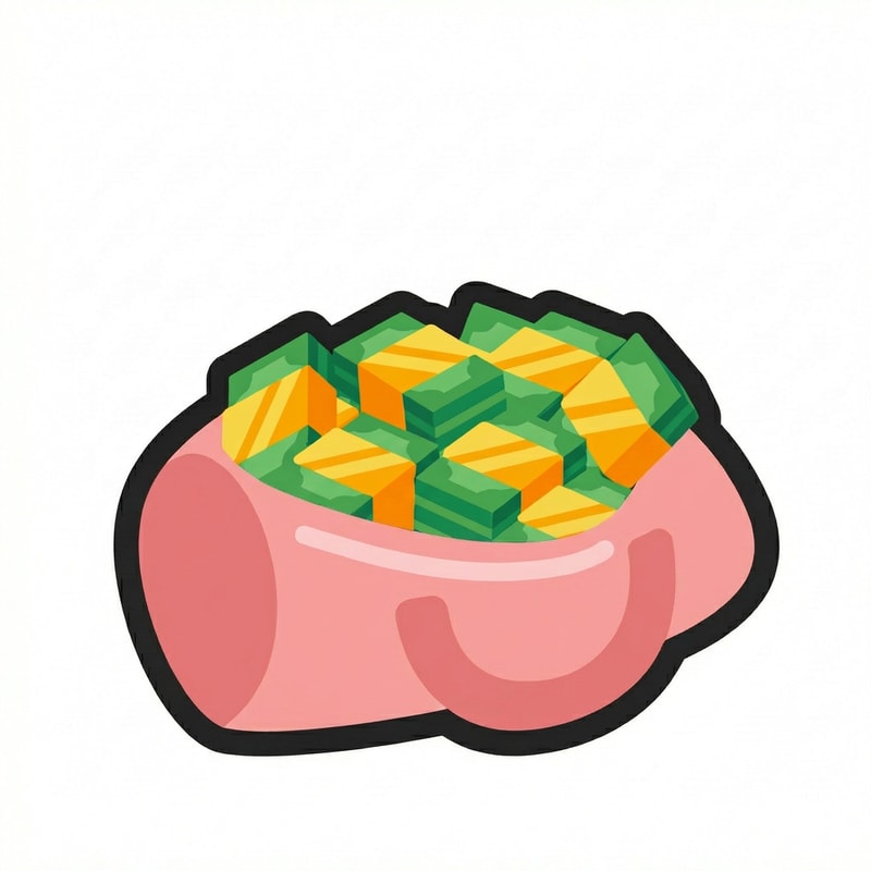 display the money in a piggy bank instead of a duffel bag