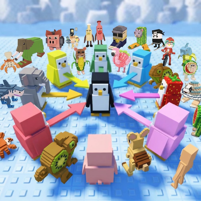 replace ALL penguins with these characters, DO NOT CHANGE ANYTHING ELSE