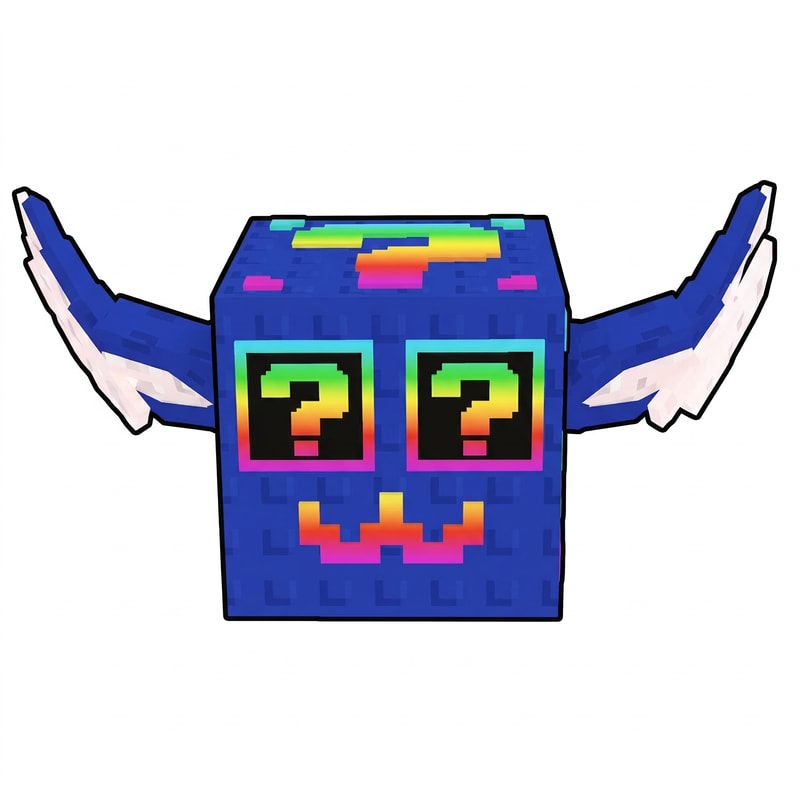 replace this black lucky block with this colorful one ensure this one faces the same exact direction and has the same proportions as the black lucky block keep the same black outline