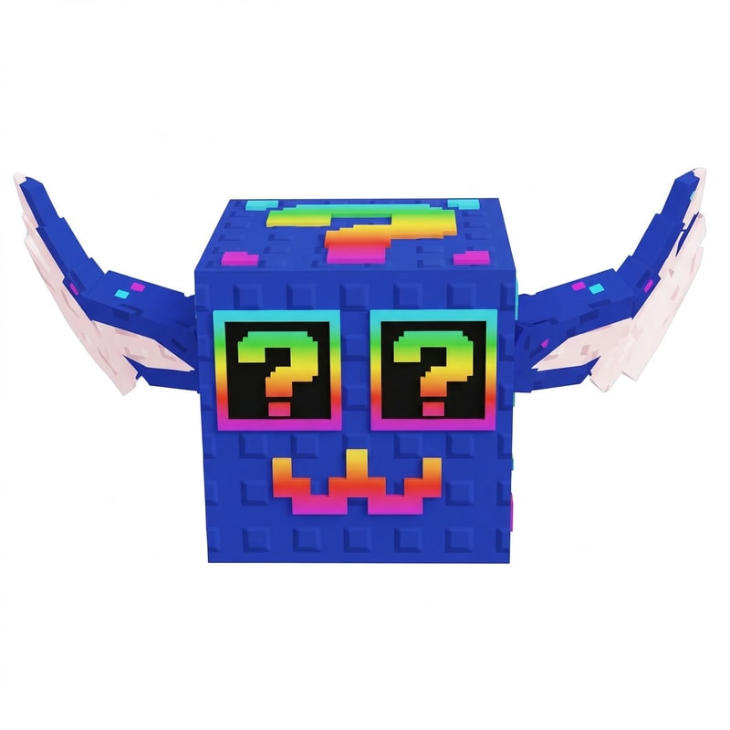 replace this black lucky block with this colorful one ensure this one faces the same exact direction and has the same proportions as the black lucky block
