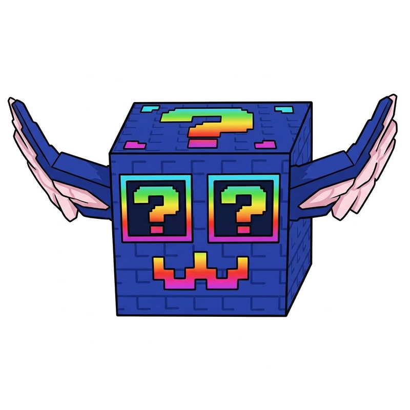 replace this black lucky block with this colorful one ensure this one faces the same exact direction and has the same proportions as the black lucky block keep the same black outline