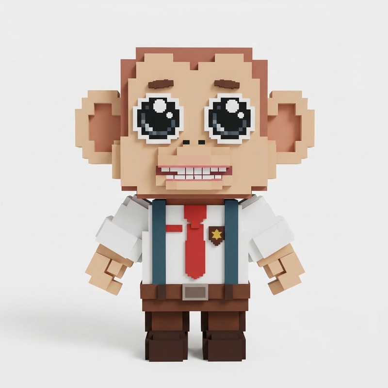 replace this tall monkey with this small monkey adapt the small monkey to fit in the same art style as the tall monkey DO NOT CHANGE ANYTHING ELSE