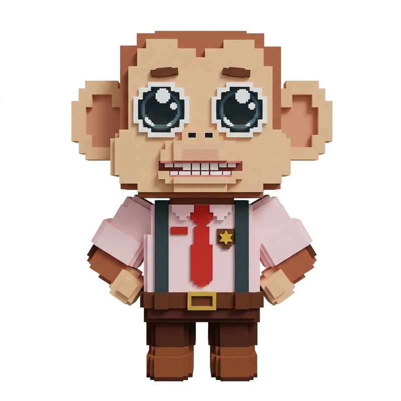 replace this tall monkey with this small monkey adapt the small monkey to fit in the same art style as the tall monkey DO NOT CHANGE ANYTHING ELSE