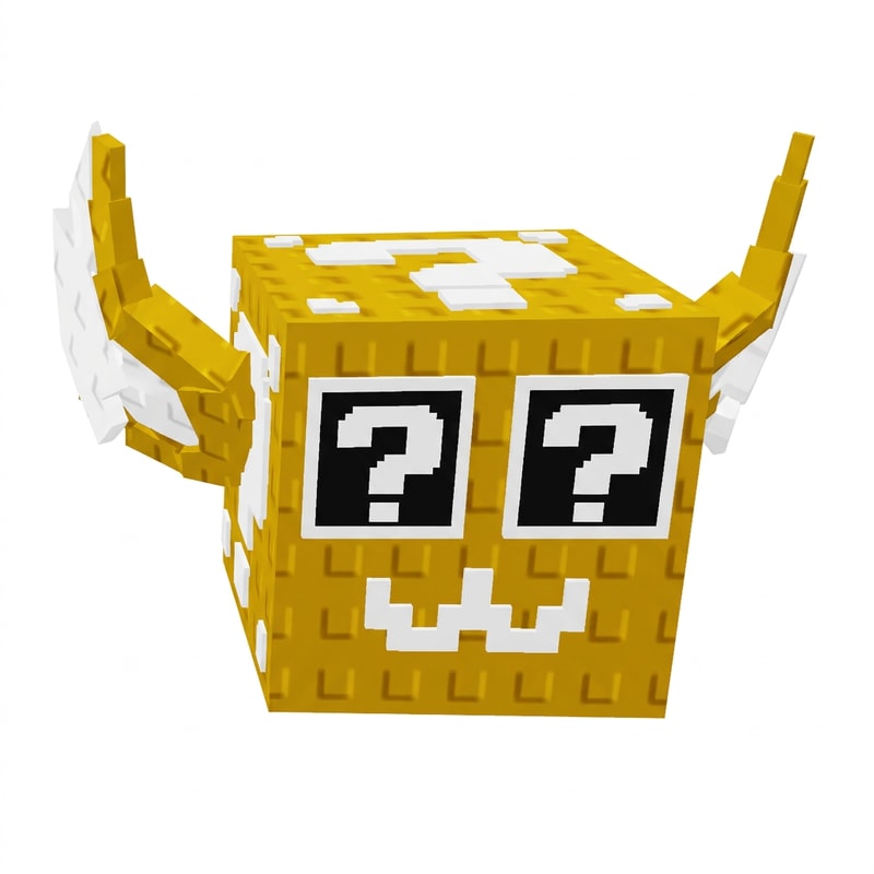make this lucky block face yellow/goldish instead of red DO NOT CHANGE THE STYLE DO NOT CHANGE ANYTHING ELSE
