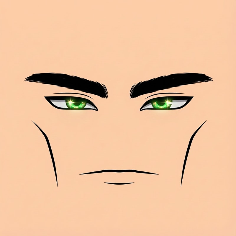 make the eyes bright green looking and change absolutely nothing else