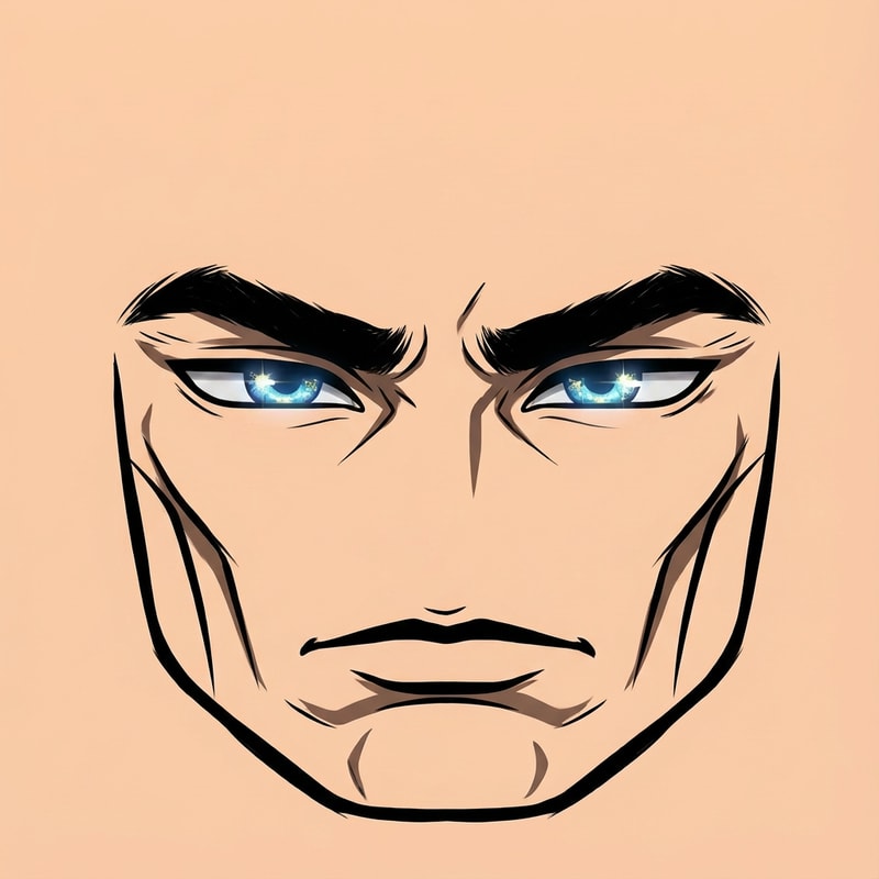 make the face look more masculine looking and change absolutely nothing else DO NOT ADD ADDITIONAL FEATURES, SIMPLY MODIFY EXISTING FEATURES