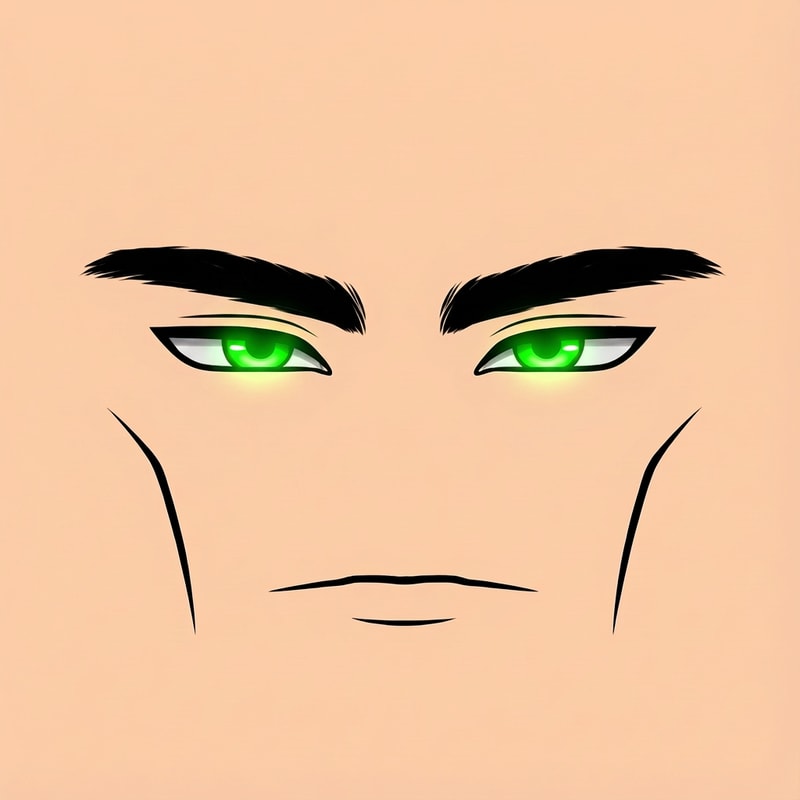 make the eyes bright green looking and change absolutely nothing else