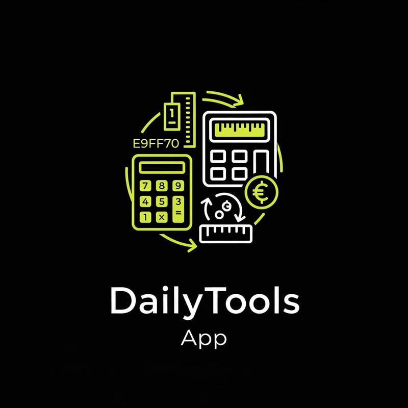 create the app logo for DailyTools App, in which we have differnt calculators and convertors use E9FF70 code for logo with black background