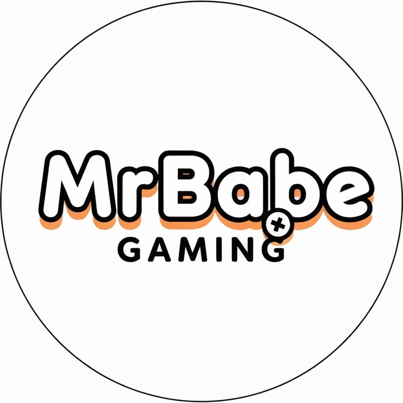Design a creative and memorable logo for a gaming YouTube channel named "MrBabe Gaming".

Style:
Clean, minimal, and slightly playful. The logo should feel unique and stand out without using neon colors or gradients.

Typography:
Use a custom, bold, playful font with smooth curves. The text should feel friendly but confident. Slight character in letters is important (not plain fonts).

Color:
Use solid colors only (no gradients, no neon). Prefer a strong contrast like black & white with one accent color (like orange, red, or blue).

Concept:
Focus mainly on typography. Add a subtle creative twist to the name "MrBabe" so it looks like a brand, not just text.
You can slightly modify one letter (like B or M) to create a unique identity.

Depth:
Add a slight 3D or raised effect (like soft shadow or layered look) so the logo feels like it is popping out.

Icon (optional):
You may include a very minimal gaming element (like a small controller shape or button), but keep it subtle and not distracting.

Composition:
Centered, balanced, and suitable for a circular profile picture. The logo should be clearly visible even at small sizes.

Overall Feel:
Fun, modern, and memorable — not aggressive, not childish, but playful and clean.

High quality, sharp edges, professional logo design.