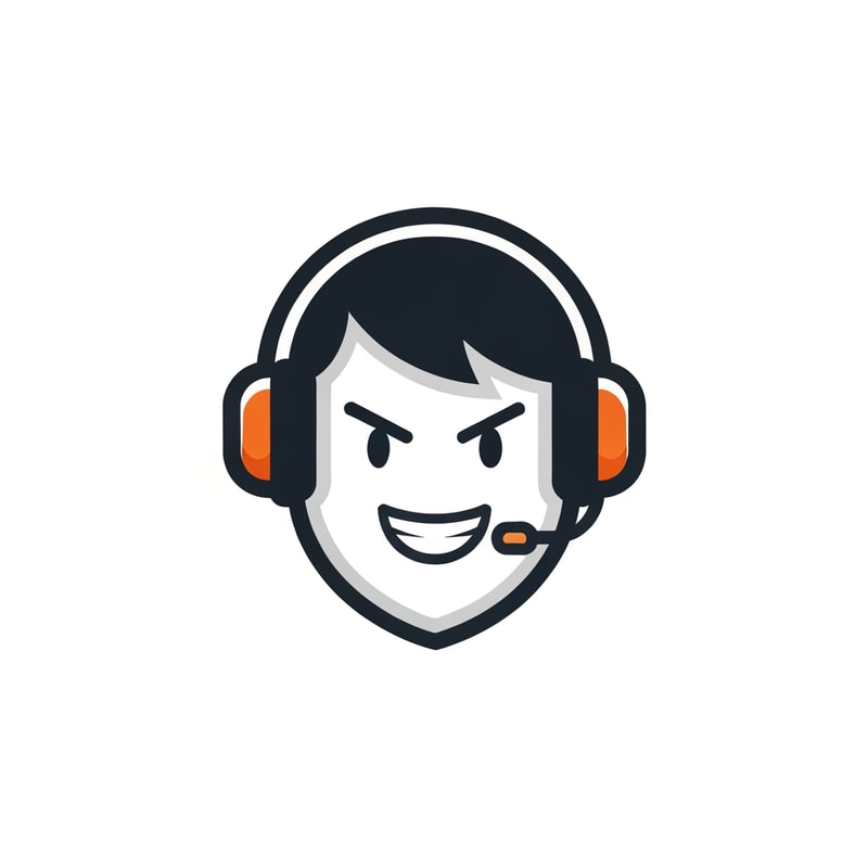 Design a unique mascot-style logo for a gaming YouTube channel.

The logo should NOT be text-based. Instead, create a simple, memorable character/icon.

Concept:
A fun and slightly mischievous gamer character face with headphones. The character should have a playful smile and expressive eyes, giving a friendly but energetic vibe.

Style:
Minimal, clean, and slightly cartoonish but not childish. Keep it simple so it is easy to recognize even at small size.

Color:
Use solid colors only (no gradients, no neon). Limit to 2–3 colors with good contrast.

Design:
Focus on a strong silhouette and clear shape so the logo is easily recognizable.
Add a slight shadow or outline to make it pop, but keep it clean.

No text in the logo.

Overall feel:
Fun, memorable, and unique — something that can become a recognizable gaming identity.

High quality, sharp, centered composition.