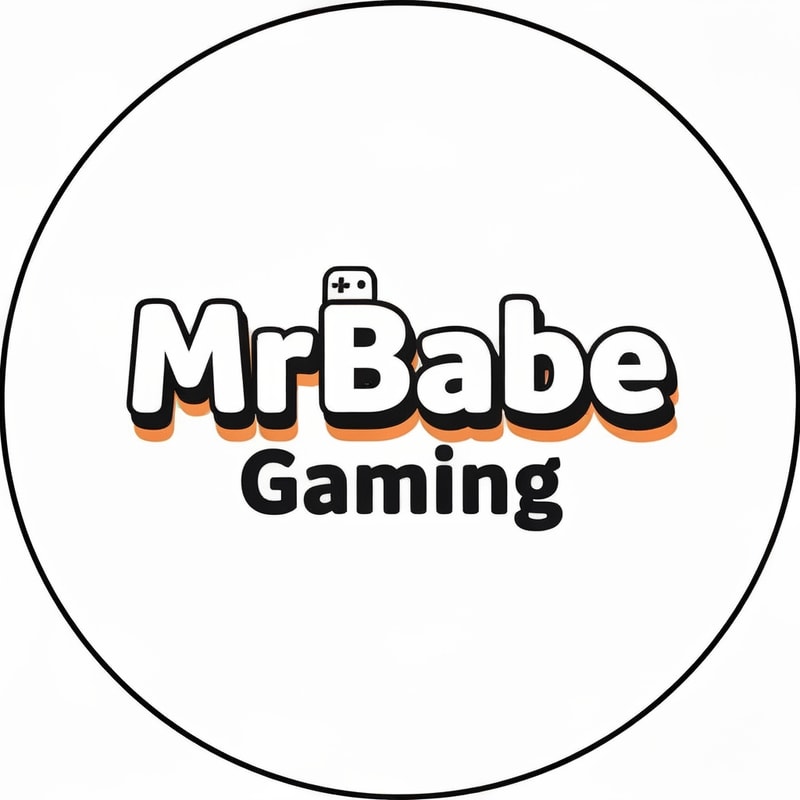Design a creative and memorable logo for a gaming YouTube channel named "MrBabe Gaming".

Style:
Clean, minimal, and slightly playful. The logo should feel unique and stand out without using neon colors or gradients.

Typography:
Use a custom, bold, playful font with smooth curves. The text should feel friendly but confident. Slight character in letters is important (not plain fonts).

Color:
Use solid colors only (no gradients, no neon). Prefer a strong contrast like black & white with one accent color (like orange, red, or blue).

Concept:
Focus mainly on typography. Add a subtle creative twist to the name "MrBabe" so it looks like a brand, not just text.
You can slightly modify one letter (like B or M) to create a unique identity.

Depth:
Add a slight 3D or raised effect (like soft shadow or layered look) so the logo feels like it is popping out.

Icon (optional):
You may include a very minimal gaming element (like a small controller shape or button), but keep it subtle and not distracting.

Composition:
Centered, balanced, and suitable for a circular profile picture. The logo should be clearly visible even at small sizes.

Overall Feel:
Fun, modern, and memorable — not aggressive, not childish, but playful and clean.

High quality, sharp edges, professional logo design.