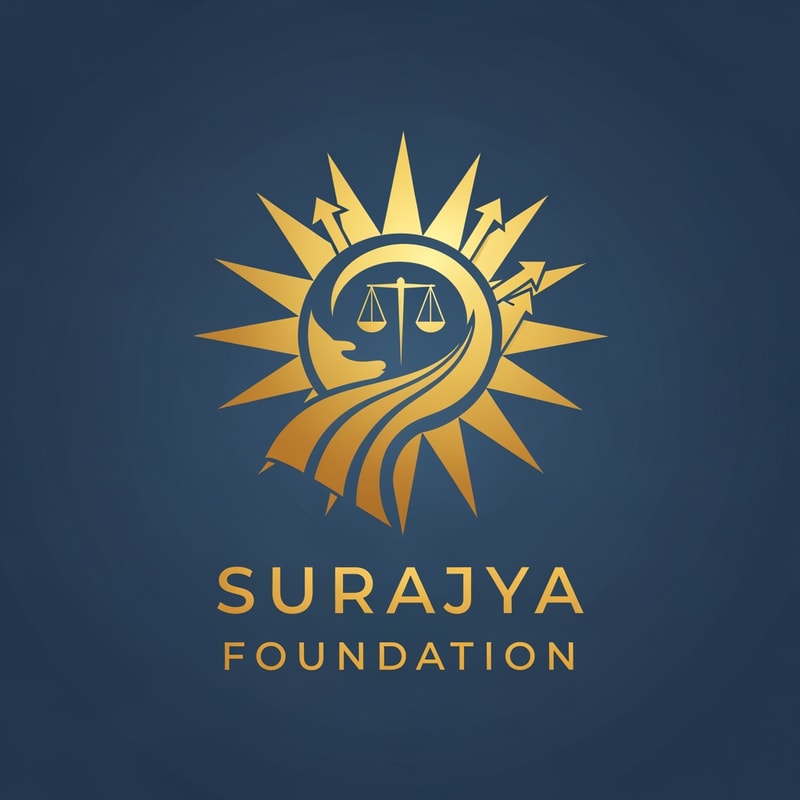 Create a logo from scratch for Surajya foundation"Surajya" (pronounced Su-raaj-ya) translates most accurately to "Good Governance" or "Ideal State."
The word is derived from two Sanskrit roots:
"Su" (सु): Meaning good, virtuous, or beneficial.
"Rajya" (राज्य): Meaning kingdom, state, or rule.
1.⁠ ⁠Good Governance (Administration)
It refers to a system where the government or administration is transparent, accountable, and efficient. In a corporate sense, "Surajya" would imply ethical business practices and high-quality service to clients.
2.⁠ ⁠The Welfare State
It describes a land where the primary goal of the ruler is the well-being of the people. It isn't just about having power, but about using that power to ensure that every citizen is happy, safe, and prosperous.
3.⁠ ⁠Justice and Equality
"Surajya" implies a society where there is rule of law. No one is above the law, and justice is delivered fairly to everyone, regardless of their status.
Color : logo you can keep it in golden color with concept of sun

Educational servicesSocial welfare and supportSkill development and vocational trainingSports and cultureHealthcare