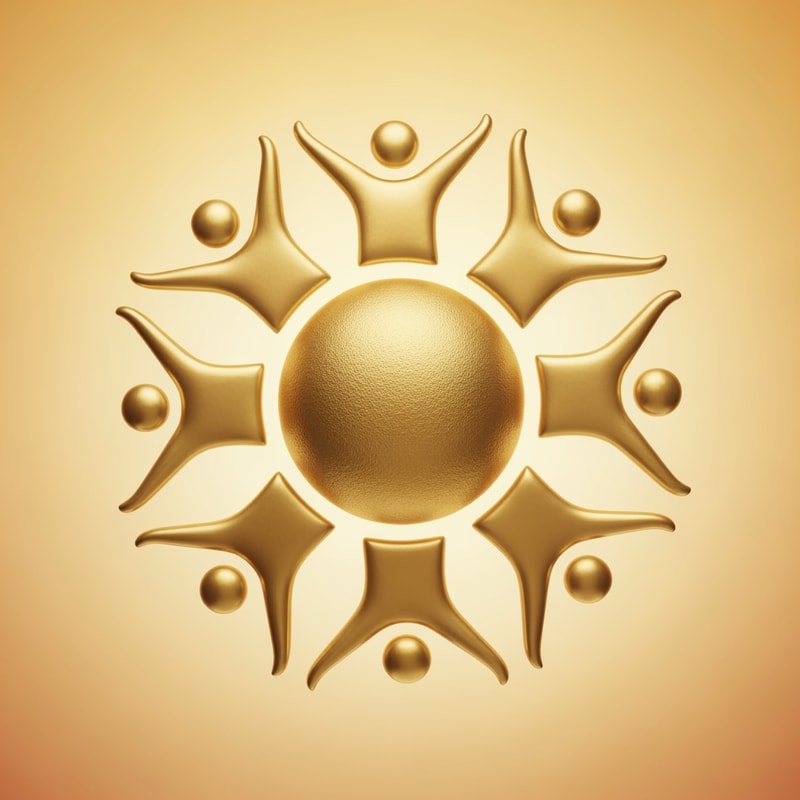 Visual Design
A sun disc in gold
Sun rays subtly shaped like:
Human figures
Open arms / uplifted hands
Figures arranged in a circle → unity & equality
No sharp edges (friendly, humane)
Why it works
Clearly communicates:
Social welfare
Healthcare support
Community development
Very effective for NGOs and foundations
Builds trust at grassroots level