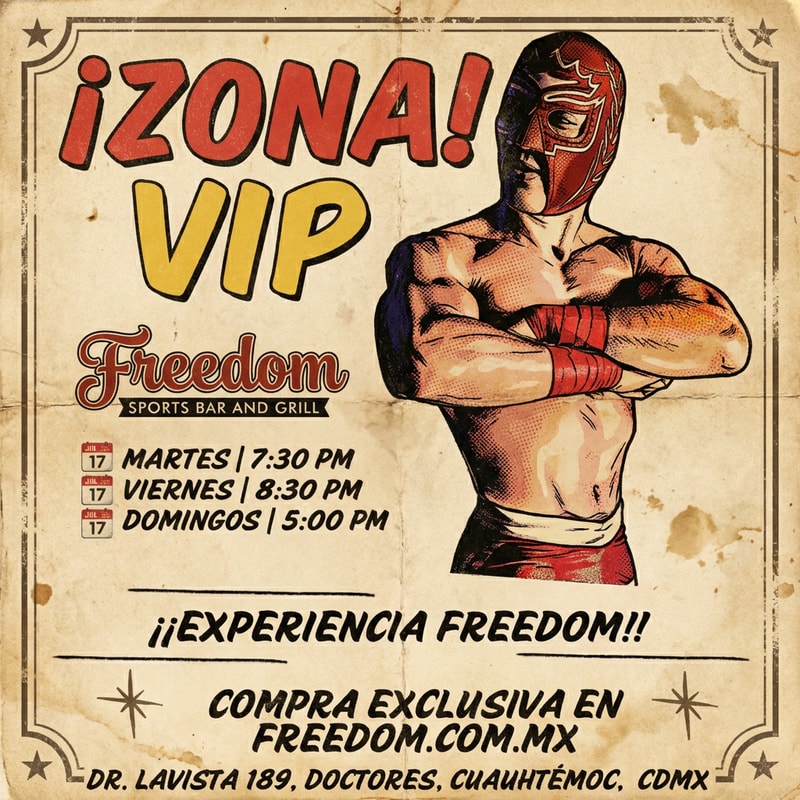 rehaz este diseño con aspecto retro de la lucha libre mexicana