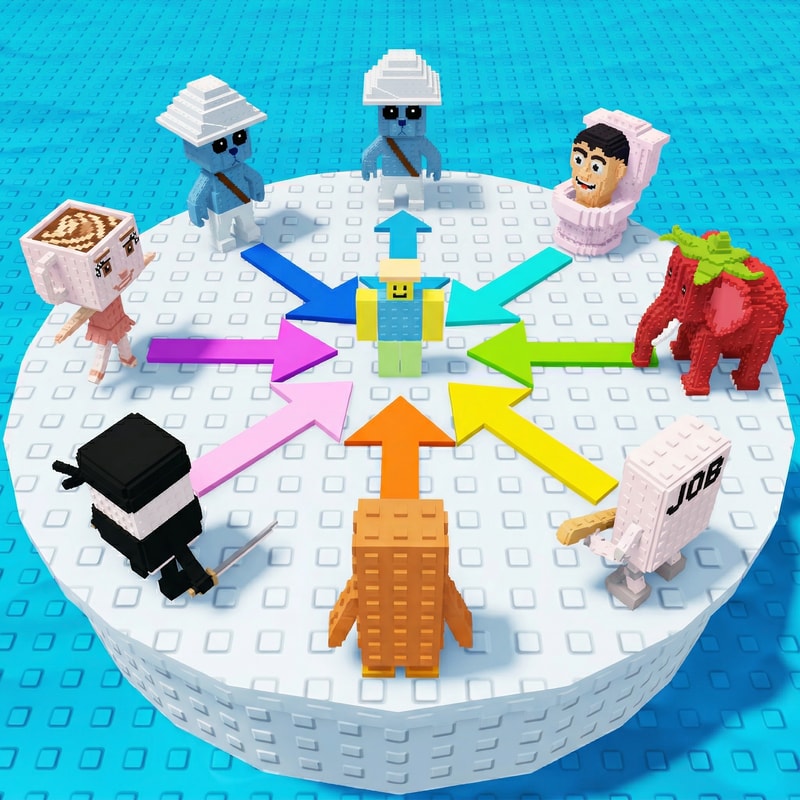 replace these penguins with these characters, ensure the characters are sized down and positioned 1:1 with how the penguins are currently facing, ensure there are no duplicate characters used or warped appearances, shrink them down to make them fit as how the penguins currently fit