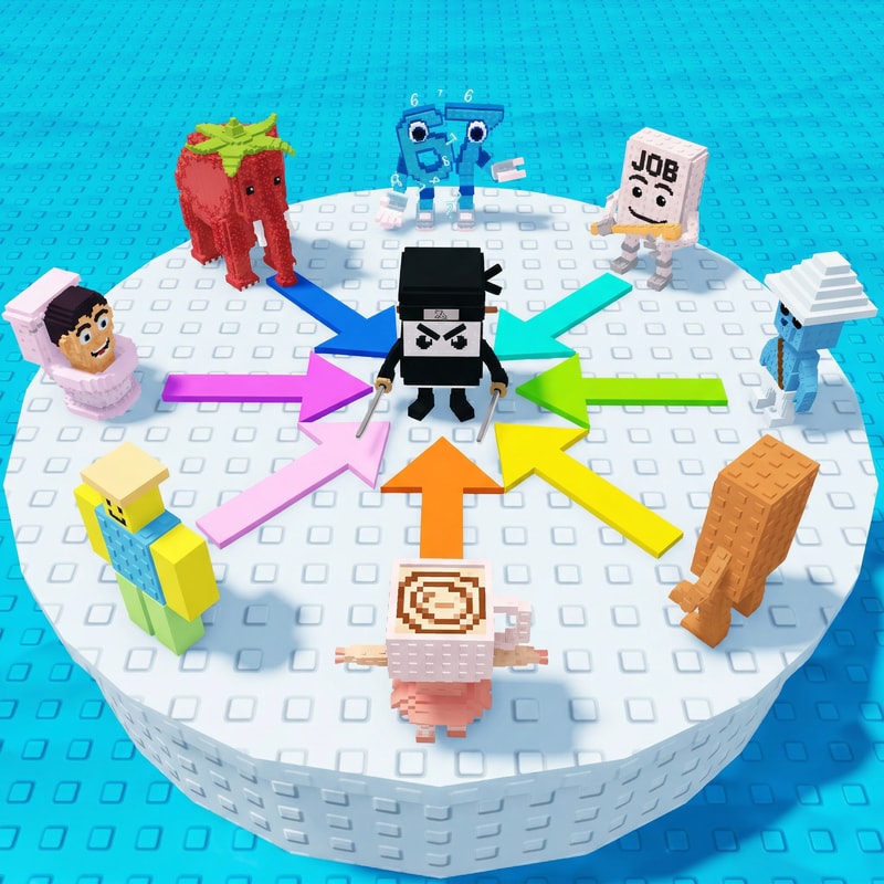 replace these penguins with these characters, ensure the characters are sized down and positioned 1:1 with how the penguins are currently facing, ensure there are no duplicate characters used or warped appearances, shrink them down to make them fit as how the penguins currently fit