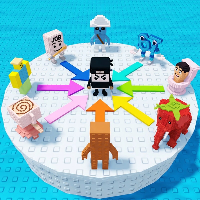 replace these penguins with these characters, ensure the characters are sized down and positioned 1:1 with how the penguins are currently facing, ensure there are no duplicate characters used or warped appearances, shrink them down to make them fit as how the penguins currently fit