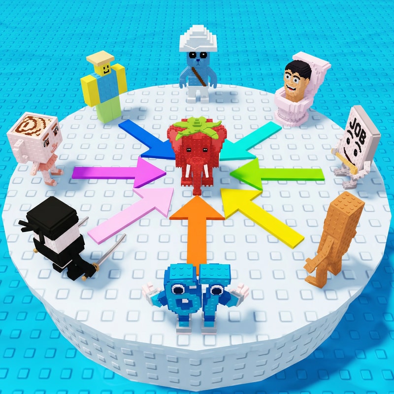 replace these penguins with these characters, ensure the characters are sized down and positioned 1:1 with how the penguins are currently facing, ensure there are no duplicate characters used or warped appearances, shrink them down to make them fit as how the penguins currently fit