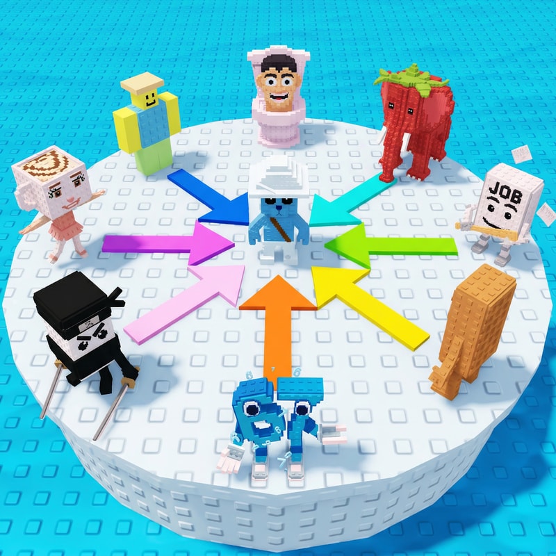 replace these penguins with these characters, ensure the characters are sized down and positioned 1:1 with how the penguins are currently facing, ensure there are no duplicate characters used or warped appearances, shrink them down to make them fit as how the penguins currently fit