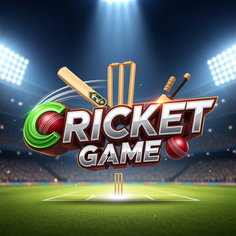 3D CRICKET GAME Text LOGO.