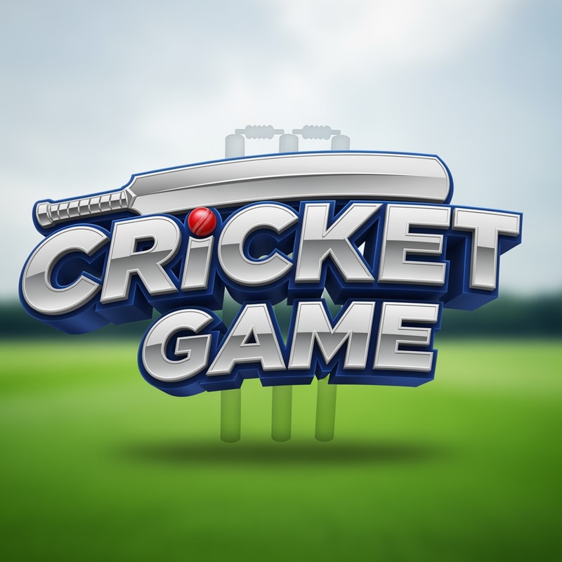 3D CRICKET GAME Text LOGO.