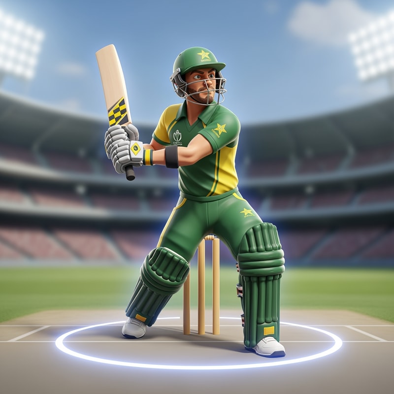 3D CRICKET GAME character Icon.