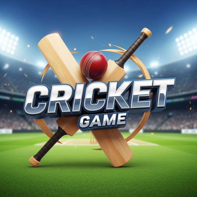 You 3d CRICKET GAME Text Logo.