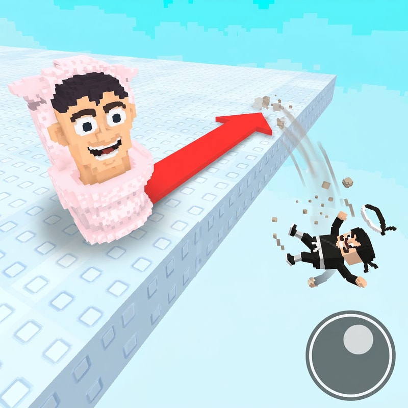 make the ninja guy look like hes falling off the platform instead of just floating off the platform