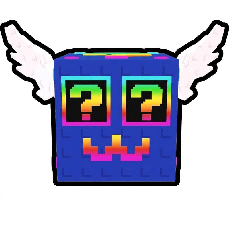 make this lucky block wings face upwards DO NOT CHANGE THE STYLE DO NOT CHANGE ANYTHING ELSE