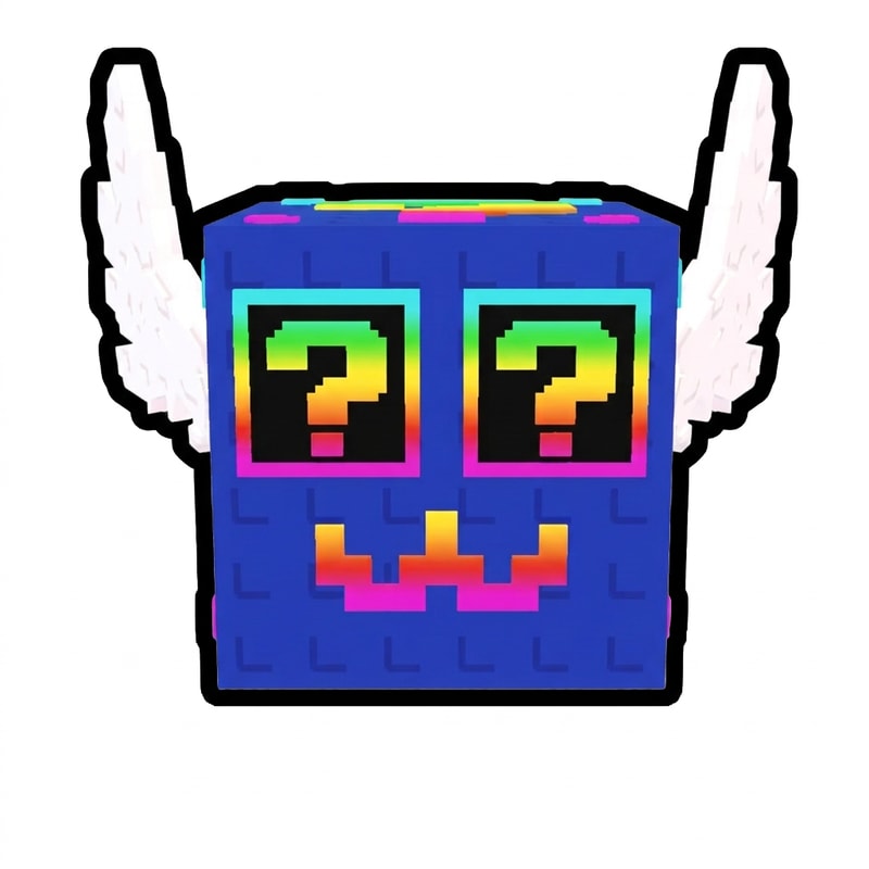 make this lucky block wings face upwards DO NOT CHANGE THE STYLE DO NOT CHANGE ANYTHING ELSE
