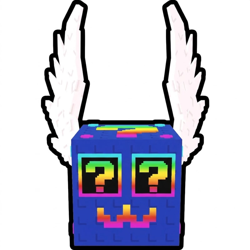 make this lucky block wings face upwards DO NOT CHANGE THE STYLE DO NOT CHANGE ANYTHING ELSE