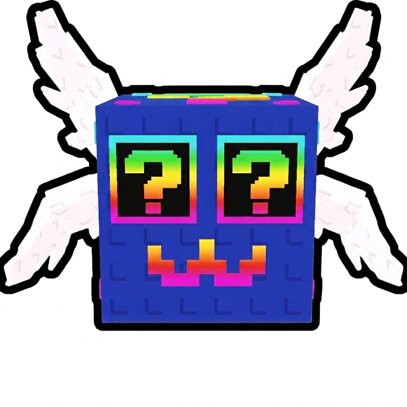 make this lucky block wings face upwards DO NOT CHANGE THE STYLE DO NOT CHANGE ANYTHING ELSE