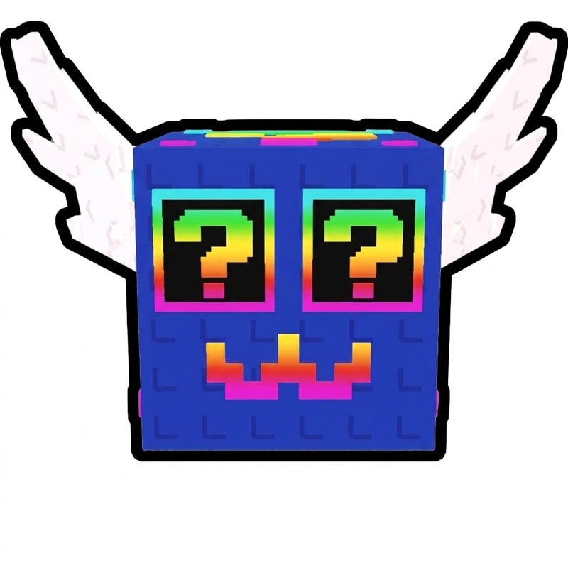 make this lucky block wings face upwards DO NOT CHANGE THE STYLE DO NOT CHANGE ANYTHING ELSE