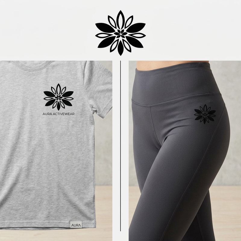 Minimalism vector or icon to be used as logo put onto leggings and tshirts