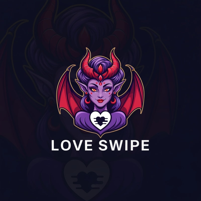 Take a reference of demon culture and make a unique logo of LOVE SWIPE dating app