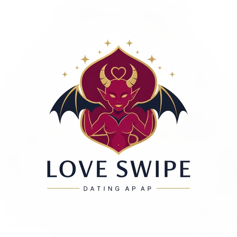 Take a reference of demon culture and make a unique logo of LOVE SWIPE dating app