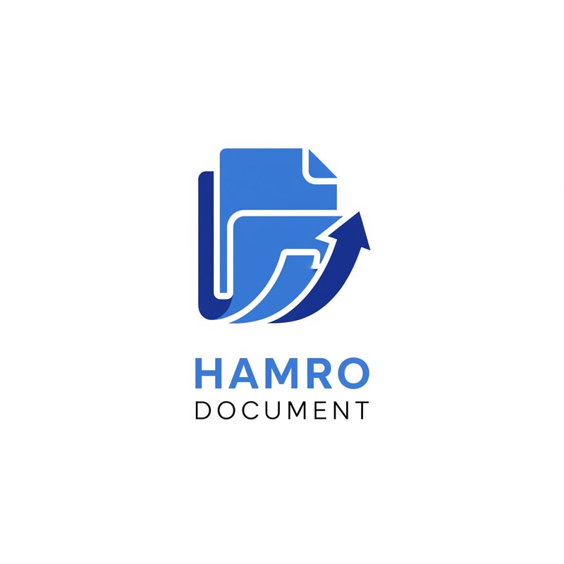 so i want to make a logo for my saas project called hamro document so basically this saas function is to make easy access for nepali government paper so make sample as you like in blue and white color
