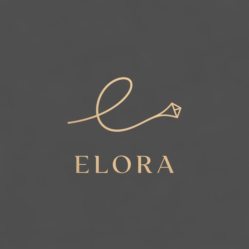 Creating a logo for a brand named Elora is an exciting project. Since the name itself sounds elegant, airy, and sophisticated, the visual identity should reflect those qualities.

Here are four distinct design concepts for the Elora jewelry brand, ranging from minimalist to organic:

1. The "Ethereal E" (Minimalist/Modern)
The Concept: A stylized, fine-line letter "E" that mimics the curve of an earring or a delicate gold wire.

Visual Elements: Use a "monoline" style where the letter "E" is formed by one continuous, flowing line. One end of the line could taper off into a small dot or a diamond shape.

Color Palette: Champagne gold on a charcoal grey or cream background.

Typography: A clean, high-contrast Serif font (like Bodoni or Playfair Display) with wide letter spacing.

2. The "Botanical Bloom" (Organic/Boho-Chic)
The Concept: Integrating the name into a soft floral or leaf motif, representing natural beauty and "blooming" elegance.

Visual Elements: A delicate hand-drawn wreath or a single olive branch curving around the name "Elora." This gives the brand a handmade, artisan feel.

Color Palette: Sage green, soft terracotta, or dusty rose.

Typography: An elegant, thin Sans-Serif (like Montserrat Light) to keep the focus on the illustration.

3. The "Celestial Spark" (Luxury/Glamour)
The Concept: Focusing on the light-reflecting quality of earrings.

Visual Elements: A minimalist "North Star" or a cluster of three small four-pointed stars positioned just above the "a" in Elora.

Color Palette: Midnight blue and silver, or white and rose gold.

Typography: A bold, modern Serif font with sharp edges to convey high-end luxury.

4. The "Abstract Silhouette" (Artistic/Unique)
The Concept: A logo that hints at the product without being too literal.

Visual Elements: Two overlapping circles or teardrop shapes of different thicknesses, representing the symmetry of a pair of earrings.

Color Palette: Monochromatic black and white for a timeless, high-fashion look.

Typography: A custom script or a very fluid, "hand-written" calligraphy style for the word "Elora."