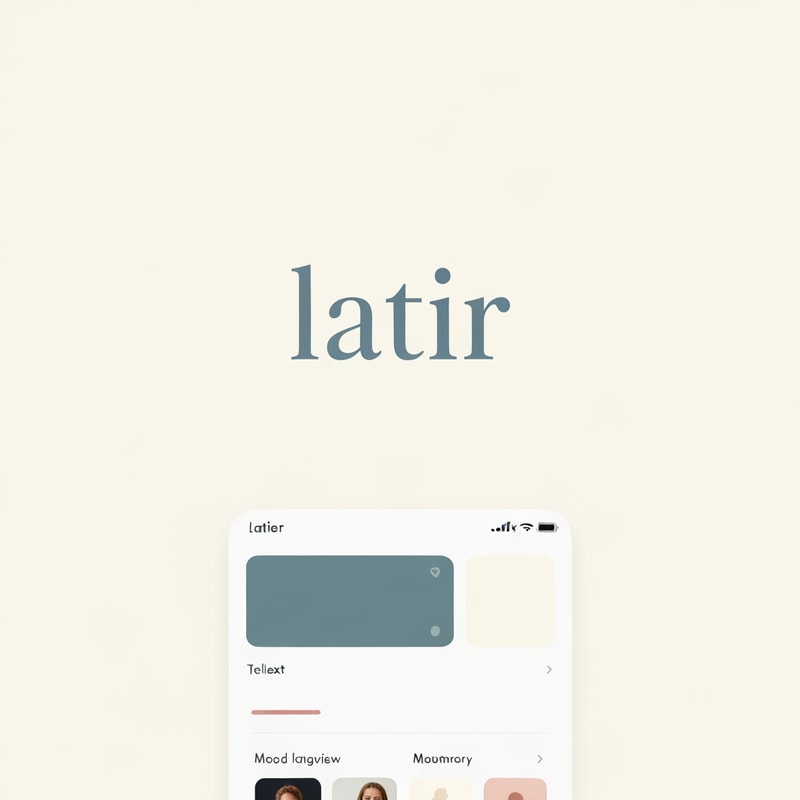 Design a refined wordmark-only logo and mini visual identity for a digital family memory brand called “latir”.

Brand feeling:
calm, intimate, trustworthy, warm, modern, emotionally safe, designed for families, not for tech enthusiasts.
It should feel like a private place to preserve memories, voice, and presence for loved ones, with dignity and clarity.
No symbol, no icon, no heart, no waveform, no capsule, no droplet, no brain, no circuit, no AI cliché.

Logo direction:
wordmark only, lowercase “latir”, elegant and minimal.
Typography should feel human and contemporary, soft but not childish, clean but not cold.
Slightly open letter spacing, balanced proportions, subtle custom detail if needed, but very restrained.
The logo must look credible for a real product and emotionally trustworthy for families.

Visual system:
use a warm and quiet palette:
- soft ivory background
- muted blue-gray as primary text color
- soft eucalyptus green as secondary accent
- very subtle dusty rose or warm clay accent, only if needed

Style:
high-end editorial meets modern product design.
Lots of white space.
Soft rounded UI language, clean layout, quiet luxury, no flashy startup aesthetics.
Avoid gradients, neon colors, glossy effects, 3D, futuristic styling, medical styling, memorial clichés, or playful app vibes.

Deliver:
1. wordmark logo on light background
2. color palette
3. typography suggestion
4. simple UI mood preview with cards or memory timeline
5. overall brand board

The final result should feel like:
a trusted, intimate digital space where a family could safely keep something deeply important.