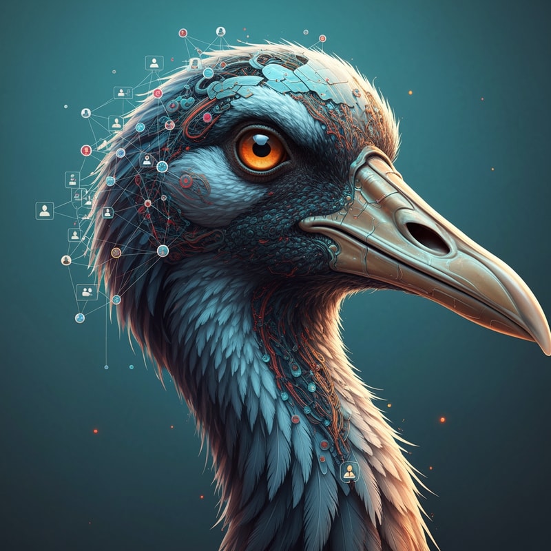 crescent crane head with social network design AI