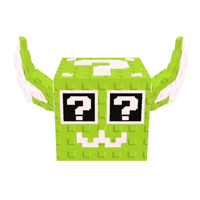 make this lucky block face green instead of red DO NOT CHANGE THE STYLE DO NOT CHANGE ANYTHING ELSE
