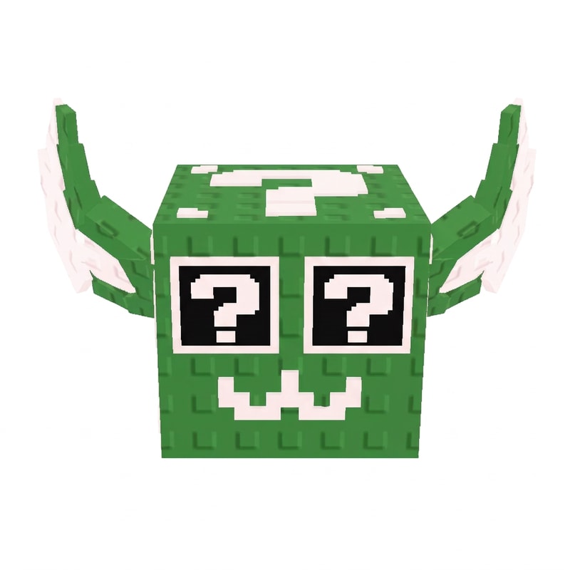 make this lucky block face green instead of red DO NOT CHANGE THE STYLE DO NOT CHANGE ANYTHING ELSE